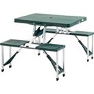 Outsunny Folding Camping Table with Stools Set Aluminum Bench Picnic Garden Party BBQ Portable