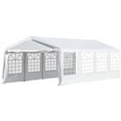 Outsunny Large Party Tent: Heavy-Duty Steel Gazebo for Events, Portable Carport Shelter, Bright Whit