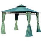 Outsunny 3(m) x 3(m) Metal Garden Gazebo Marquee Party Tent Patio Canopy Pavilion + Sidewalls - Gree