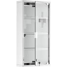 HOMCOM Wall-Mounted Medicine Cabinet: 4 Tier Lockable Glass Door, Stainless Steel Shelving Unit, 60H
