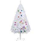 HOMCOM 6ft Snow Artificial Christmas Tree w/Metal Stand Decorations Home Seasonal Elegant Faux