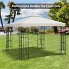 Outsunny 3 x 3(m) Gazebo Canopy Roof Top Replacement Cover Spare Part Cream White (TOP ONLY)