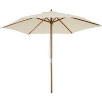 Outsunny 2.5m Wood Wooden Garden Parasol Sun Shade Patio Outdoor Umbrella Canopy New(Beige)