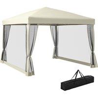Outsunny 3x3m Pop Up Gazebo W/ Mesh Walls-Tan