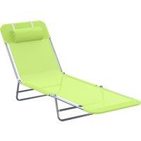 Outsunny Adjustable Sun Lounger: Reclining Garden Relaxer with Adjustable Back, Green