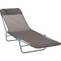 Outsunny Garden Lounger: Adjustable Recliner Sun Bed with Coffee-Toned Finish for Outdoor Relaxation Aosom UK