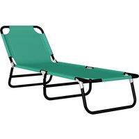Outsunny Foldable Sun Lounger with 5-Position Adjustable Backrest, Outdoor Portable Recliner Chaise Lounge Chair, Green