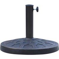 Outsunny 13kg Resin Umbrella Stand Holder, Garden Parasol Base for 38mm or 48mm Outdoor Umbrella Poles, Bronze Tone Aosom UK