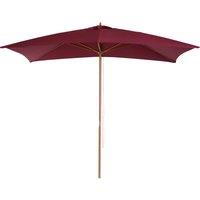 Outsunny Waterproof Wooden Garden Parasol, 3m x 2m Sun Shade Patio Umbrella, Outdoor Canopy, Wine Red Aosom UK
