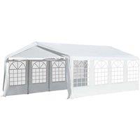 Outsunny Large Party Tent: Heavy-Duty Steel Gazebo for Events, Portable Carport Shelter, Bright White