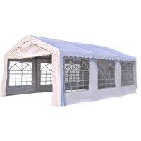 Outsunny 6 x 4m Wedding Tent, Portable Carport Shelter with Removable Sidewalls & Doors, Party Tent Canopy, White Aosom UK