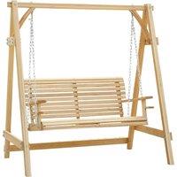 Outsunny 2-Seater Larch Wood Swing Chair Bench