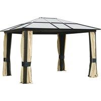 Outsunny 3.6 x 3(m) Hardtop Gazebo Canopy with Polycarbonate Roof and Aluminium Frame, Garden Pavili