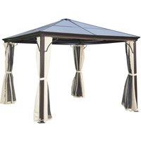 Outsunny 3 x 3(m) Hardtop Gazebo Canopy with Polycarbonate Roof and Aluminium Frame, Garden Pavilion