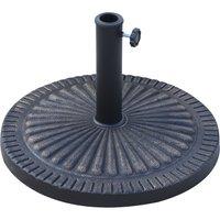 Outsunny 14kg Garden Parasol Base, Round Resin Sun Umbrella Base, Outdoor Umbrella Stand for 38mm or 48mm Outdoor Umbrella Poles, Bronze Tone