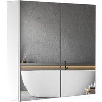 HOMCOM Bathroom Cabinet: Stainless Steel Mirror Storage, Wall-Mounted Spaciousness Aosom UK