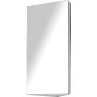 HOMCOM Stainless Mirror Cabinet, Steel Wall Mounted, Bathroom Corner Mirror Storage Cabinet, Single Door 300mm(W), Silver Aosom UK