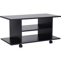 HOMCOM Modern TV Stand with Storage Shelves, Sleek Design for Living Rooms, Space-Saving, Black Aosom UK