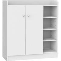 HOMCOM Large Shoe Storage Cabinet, Hallway Organiser with 2 Doors & 4 Adjustable Shelves, Sleek 