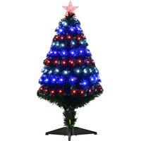 HOMCOM 3ft 90cm Fiber Optic Xmas Tree Artificial Christmas Tree Aosom UK