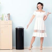 HOMCOM 50L Stainless Steel Sensor Trash Can W/ Bucket-Black