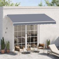 Outsunny Waterproof Garden Patio Manual Awning Canopy Sun Shade Shelter Retractable 4m x 3m-Grey Aosom UK