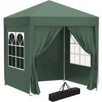 Outsunny 2 x 2m Pop Up Gazebo with Sides, Waterproof Pop Up Canopy for Outdoor Gatherings, Parties and Events, Green Aosom UK