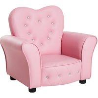 HOMCOM Kids Toddler Chair Sofa Children Armchair Seating Relax Playroom Seater Girl Princess Pink Aosom UK