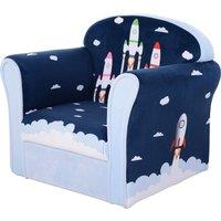 HOMCOM Children Chair Armchair Single Sofa, 50 x 39 x 44cm, for 18M+, Blue Aosom UK