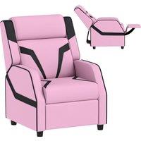 AIYAPLAY 2 in 1 Kids Chair Recliner with Backrest, Armrest, Footrest, PU Leather, for 3-9 Years Old, Pink Aosom UK