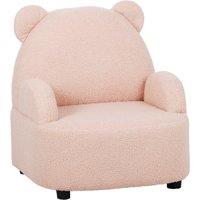 AIYAPLAY Kids Sofa Kids Armchair, Bear Shaped Toddler Chair for Bedroom Playroom Living Room, Aged 18 Months to 3 Years, Pink Aosom UK