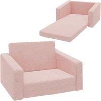 AIYAPLAY Childrens Sofa 2 in 1 Kids Convertible Sofa Kids Armchair, Foldable Recliner for for Bedroom Playroom Living Room, Pink Aosom UK