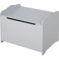HOMCOM Wooden Kids Children Toy Storage Organizer Chest Safety Hinge Play Room Furniture Grey 60 x 40 x 48 cm Aosom UK