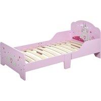 HOMCOM MDF Kids Castle Design Kids Single Bed Pink Aosom UK