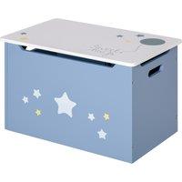 HOMCOM Children's Toy Storage Box, Wooden Chest with Safety Hinge and Air Vents, Side Handles, Blue Aosom UK