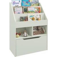 HOMCOM Kids Bookshelf, Toy Organiser, with Storage Drawer, Wheels - Green