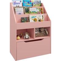 HOMCOM Kids Bookshelf, Toy Organiser, with Storage Drawer, Wheels - Pink Aosom UK