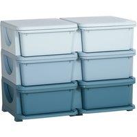 HOMCOM Kids Storage Unit, with Six Drawers - Blue Aosom UK