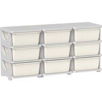 HOMCOM Kids Storage Unit, with Nine Drawers - Cream