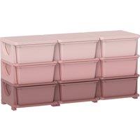 HOMCOM Kids Storage Unit, with Nine Drawers - Pink