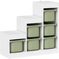 AIYAPLAY Toy Storage Organiser, Three-Layer Kids Toy Storage Units, with Removable Bins, for Ages 3-8 Years, Green