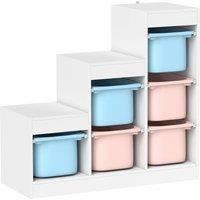 AIYAPLAY Toy Storage Organiser, Three-Layer Kids Toy Storage Units, with Removable Bins, for Ages 3-8 Years, Multi-colour