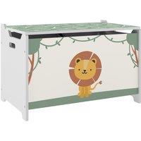 AIYAPLAY Toy Box with Lid, Safety Hinges and Groove Handles, Toy Storage organiser for Kids, Living Room, Playroom, Green