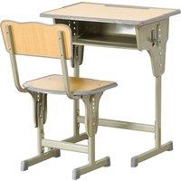 HOMCOM Height Adjustable Kids Desk and Chair Set with Storage Compartment, Bag Hook and Pen Holder, for 6-12 Years, Grey