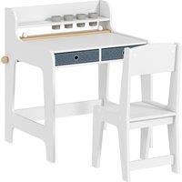 AIYAPLAY Art Table and Chair Set for children, Kids Art Desk and Chair Set with Storage Shelf and Drawers