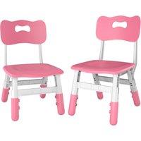 AIYAPLAY 2 PCS Kids Desk Chairs, 3 Level Height Adjustable Children's Chairs with Backrest for 1.5-8 Years, Max Load 50KG, Pink