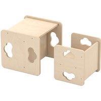 AIYAPLAY Montessori Inspired Toddler Table and Chair Set with 3-Level Heights, Weaning Baby Tables Chair Set for 18-36 M, Natural
