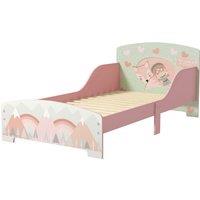 ZONEKIZ Toddler Bed Frame, Kids Bedroom Furniture for Ages 3-6 Years, Pink Aosom UK