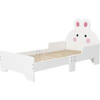 ZONEKIZ Toddler Rabbit Bed Frame, Safe & Sturdy Design, Perfect for Kids' Bedroom, Charming White Aosom UK