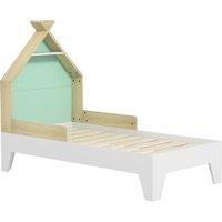 AIYAPLAY Toddler Bed Frame Treehouse Style Single Bed Frame with Safety Guardrails, 144L x 74W x 110Hcm Aosom UK